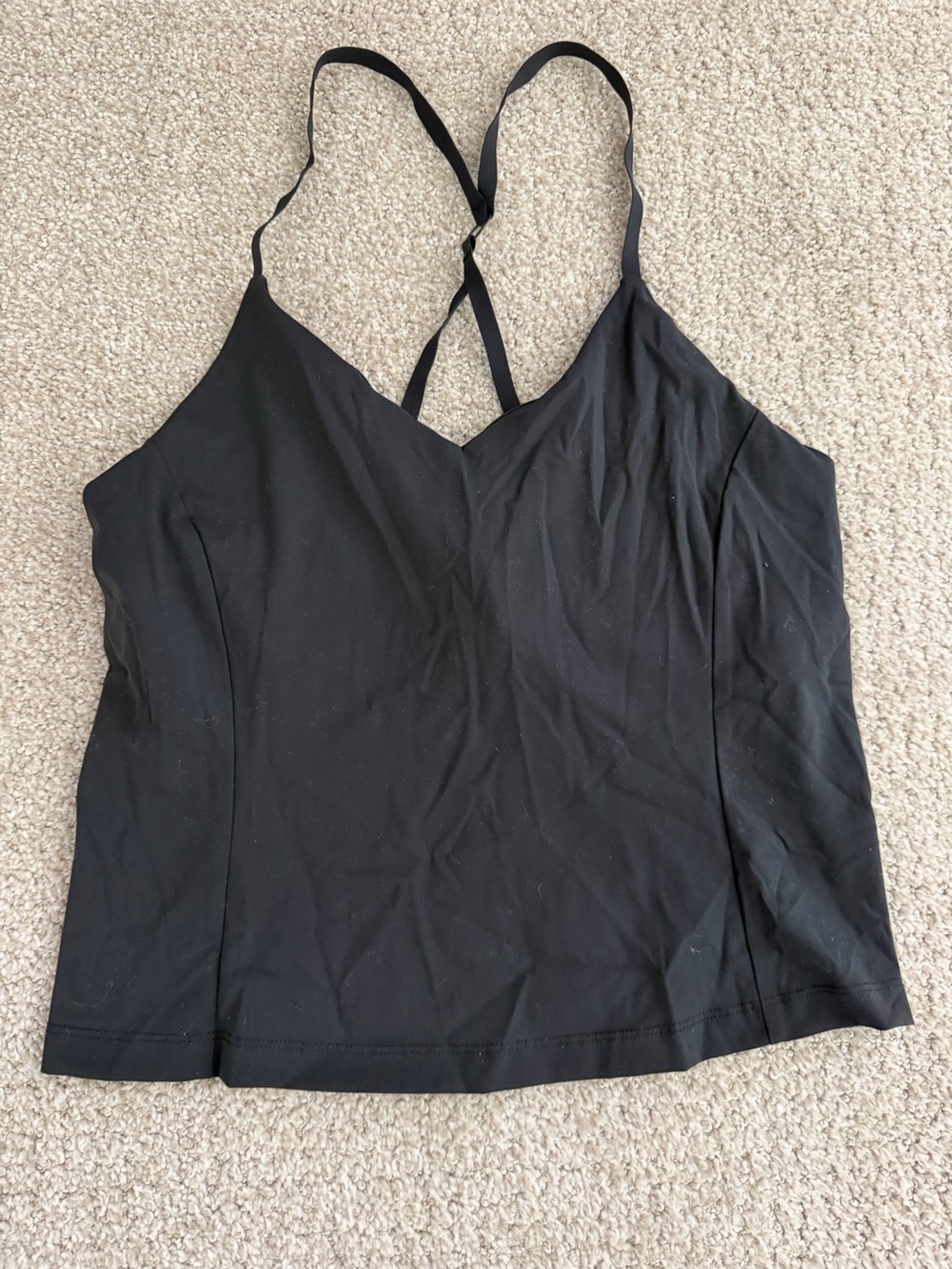 Outdoor Voices Black Strappy V-Neck Tank